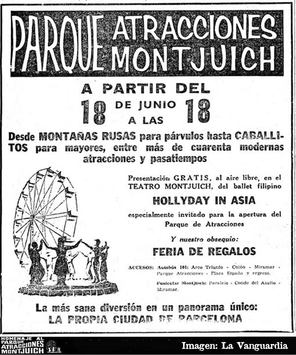 Cartel del Parque de Atracciones de Montjuich