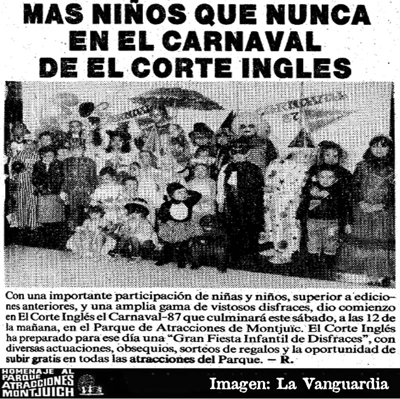 Más niños que nunca en el carnaval de El Corte Ingles 1987