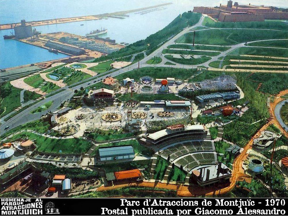 Vista aérea del Parque de atracciones de Montjuich