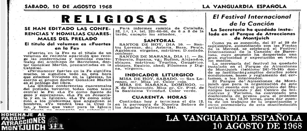 El Festival Internacional de la Canción en el Parque de Atracciones de Montjuich 1968