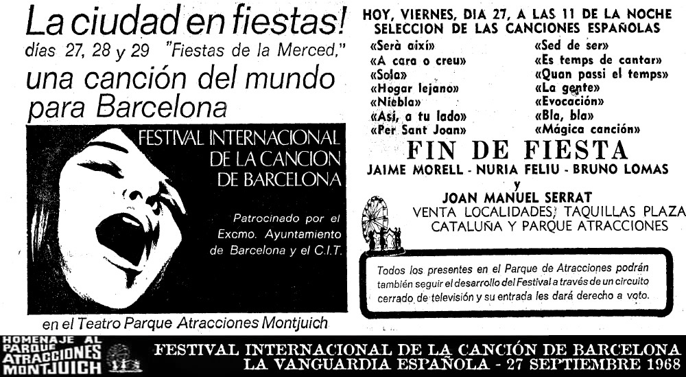 Festival Internacional de la Canción de Barcelona - 27 septiembre 1968