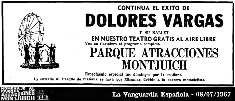 Dolores Vargas "La Terremoto" en el Parque de atracciones de Montjuic