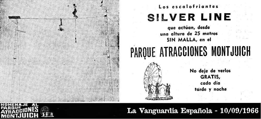 Cartel Silver Line en Parque de Atracciones de Montjuic