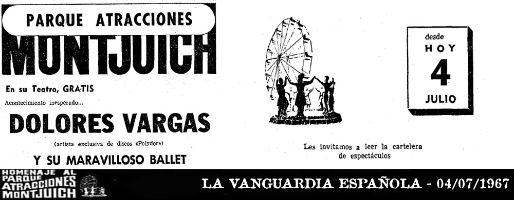 Dolores Vargas y su ballet en el Parque de atracciones de Montjuic