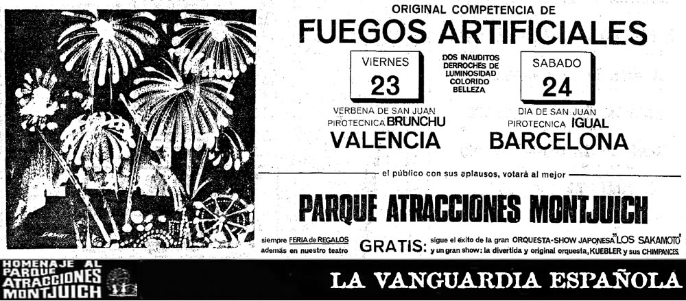 Verbena de San Juan en Parque de Atracciones de Montjuic 1967