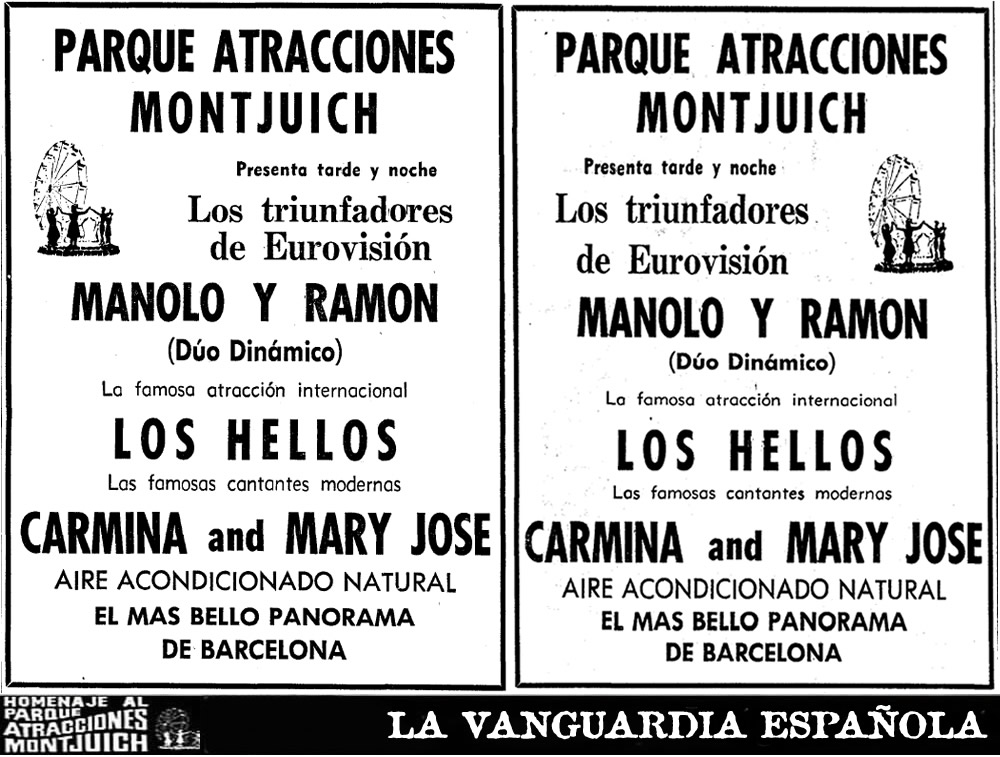 Carmina and Mary Jose en Parque de Atracciones de Montjuic.
