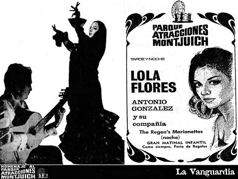 Lola Flores en el Parque de Atracciones de Montjuic